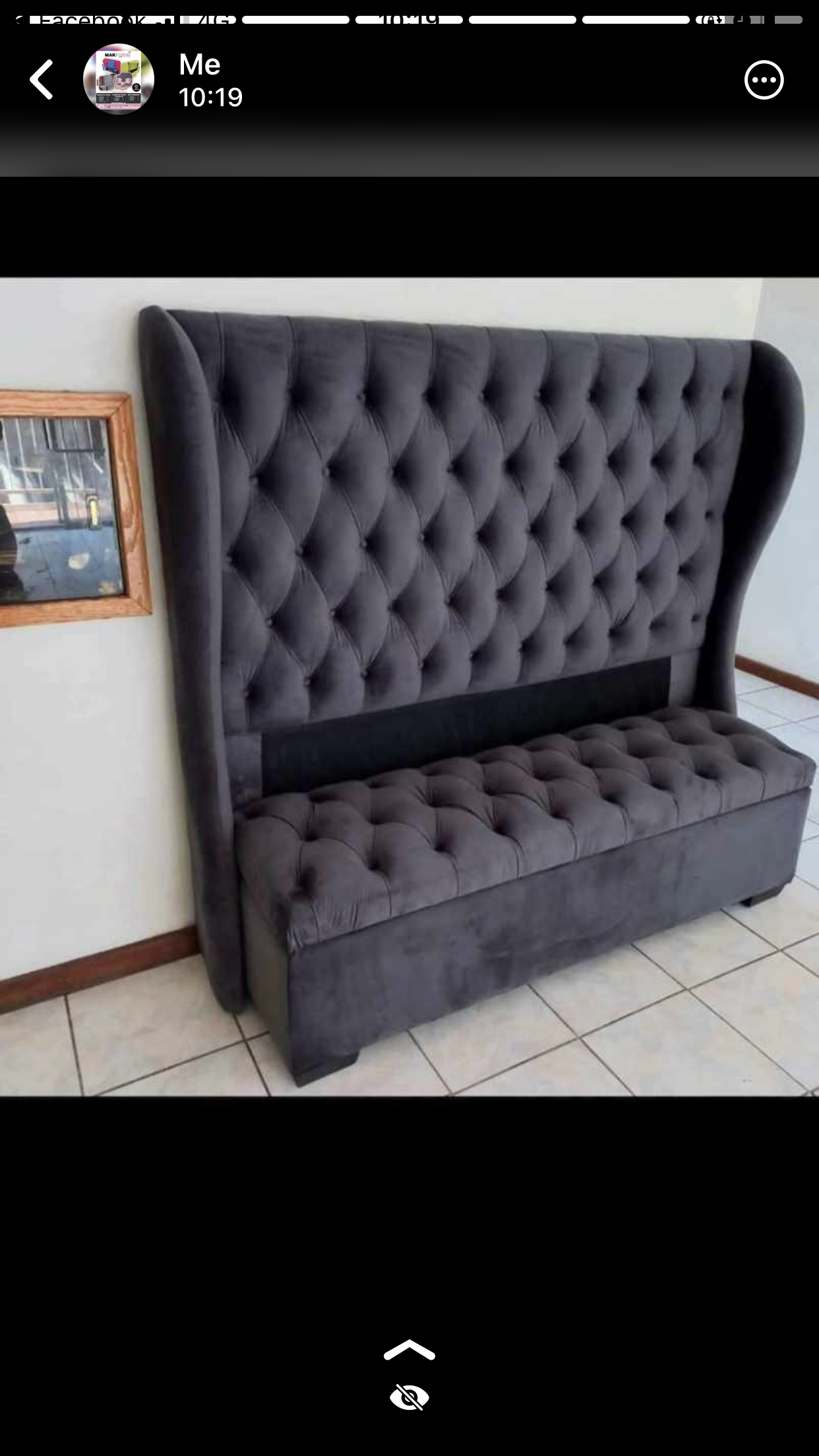 Button design headboard and a blanket box