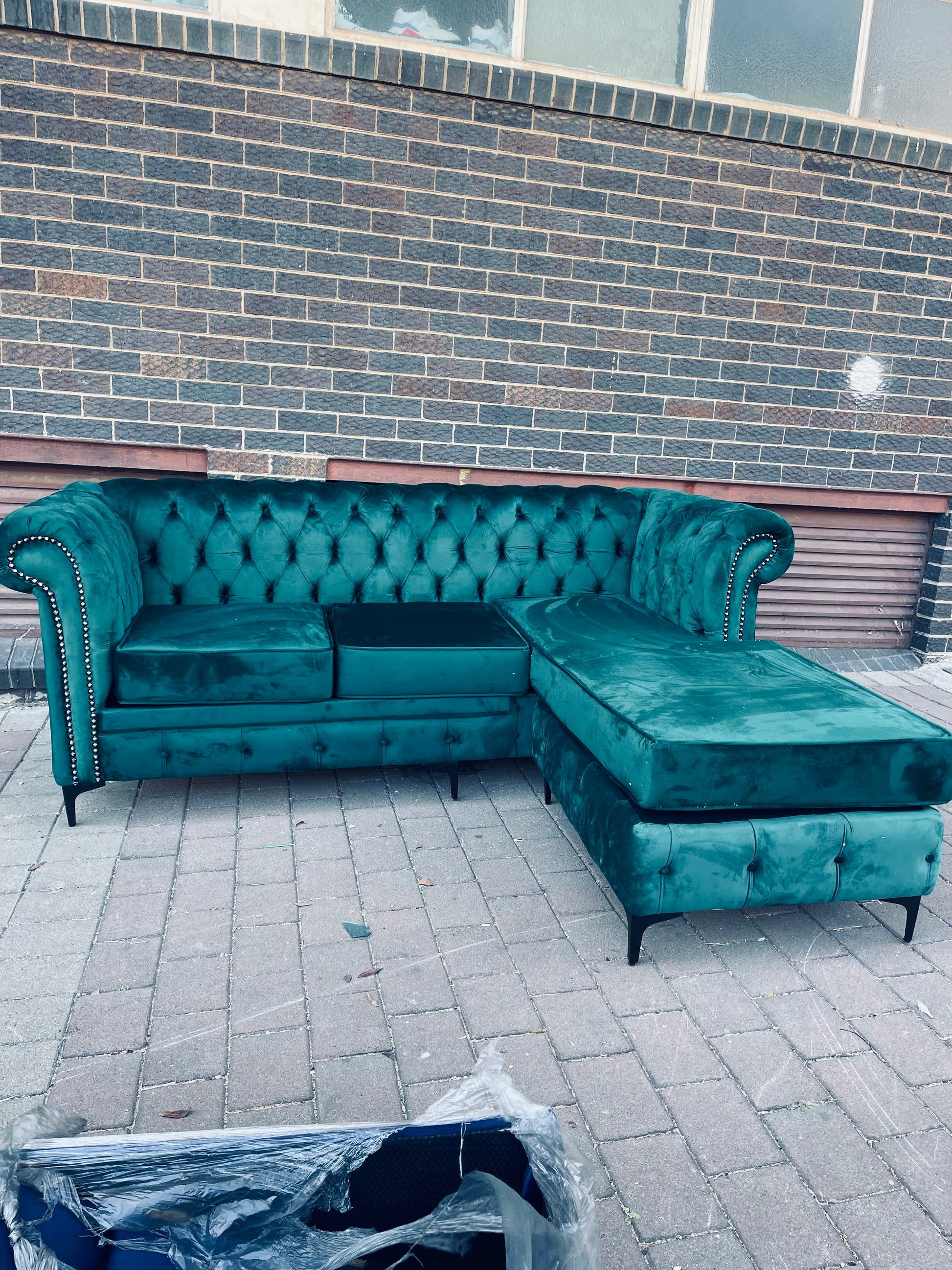 2 seater chesterfield L shape couch