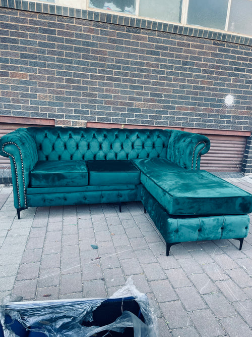 2 seater chesterfield L shape couch