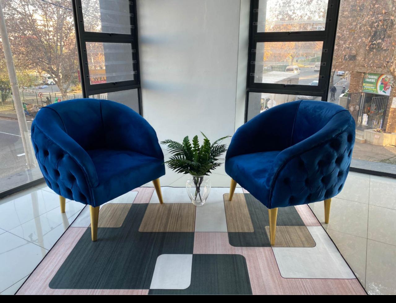 Sofia velvet button 1 seater chair