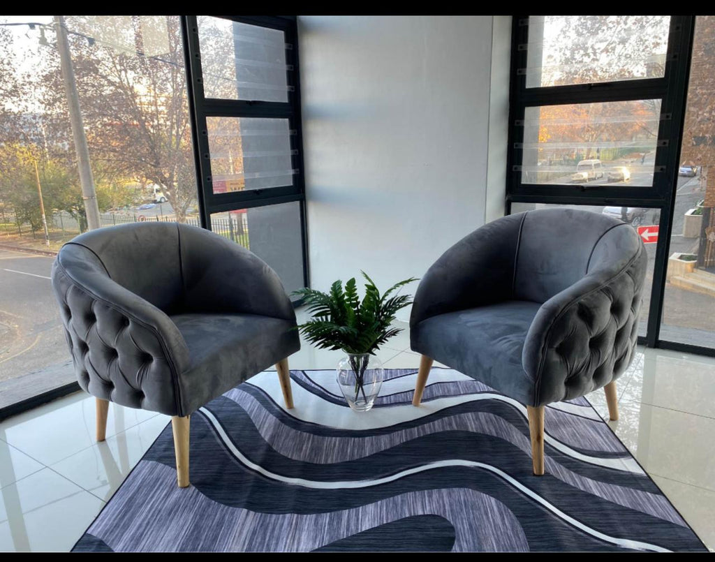 Sofia velvet button 1 seater chair
