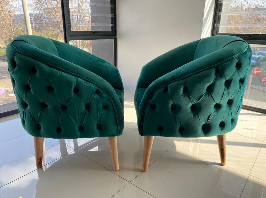 Sofia velvet button 1 seater chair