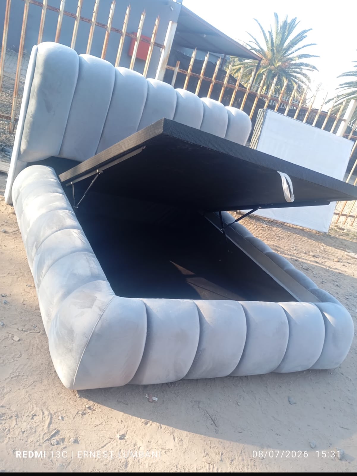 Storage base and headboard set