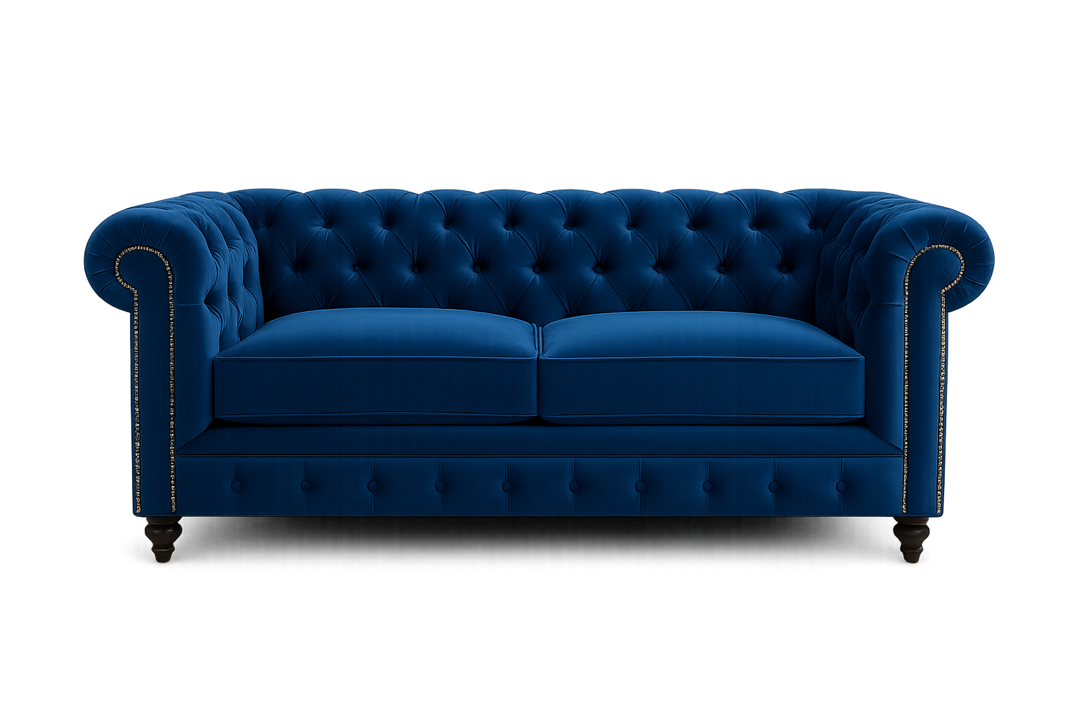 Blue Chesterfield sofa with background removed