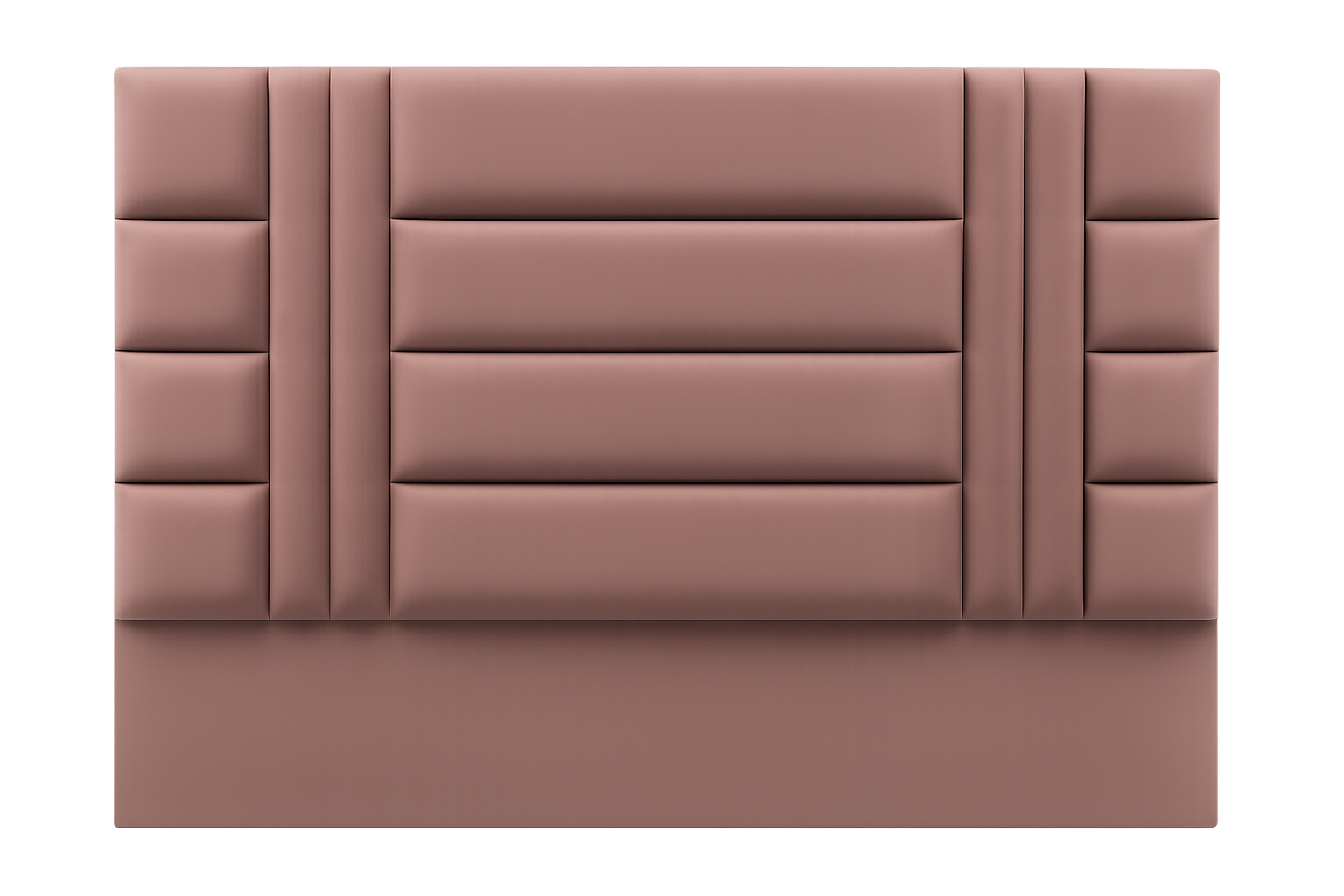 Dusty rose pink channel tufted headboard, background removed